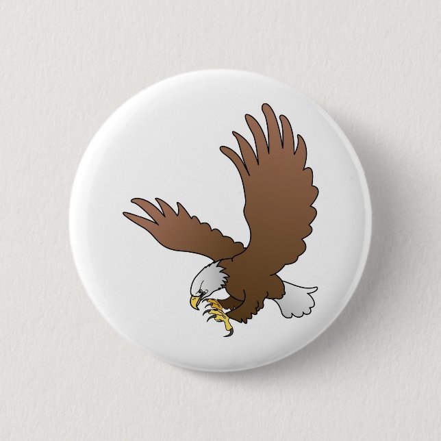 bald eagle 6 cm round badge (Front)