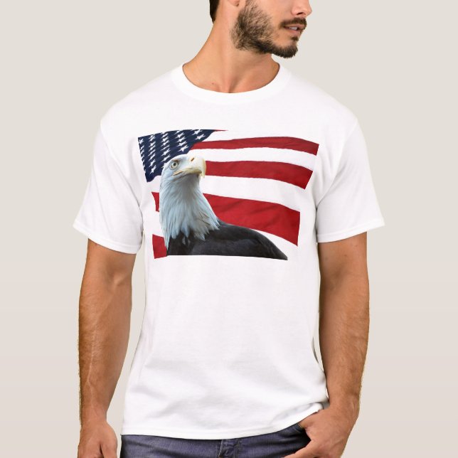 Bald Eagle Against the American Flag Shirt (Front)