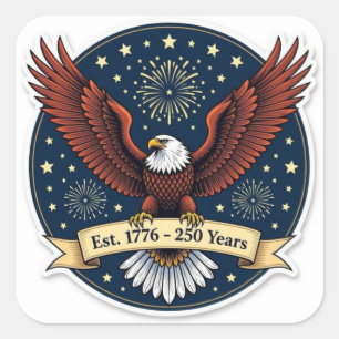 Bald eagle America 250th artwork  Square Sticker