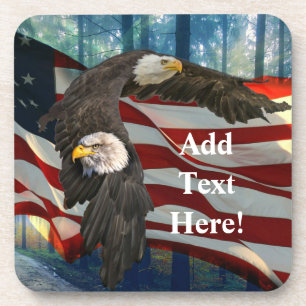 Bald Eagle American Flag Coaster