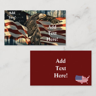 Bald Eagle American Flag Country Road Business Car Card