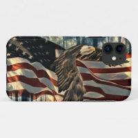 Bald Eagle American Flag Country Road