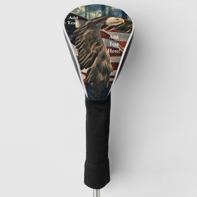Bald Eagle American Flag Country Road Golf Head Co Golf Head Cover (Front)