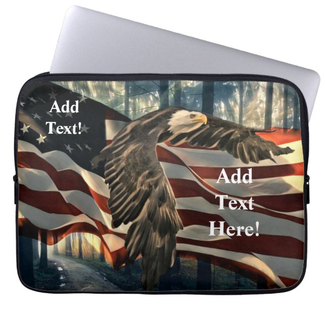 Bald Eagle American Flag Country Road Laptop Sleev Laptop Sleeve (Front)