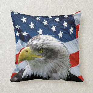 Bald Eagle American Flag Cushion