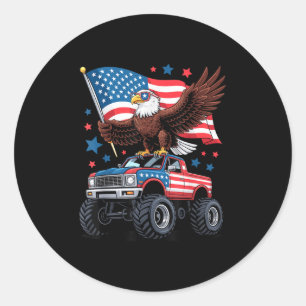Bald Eagle American Flag Happy 4th Of July Indepen Classic Round Sticker