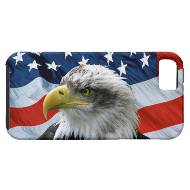 Bald Eagle American Flag iPhone 5 Case (Back Horizontal)