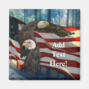 Bald Eagle American Flag Magnet