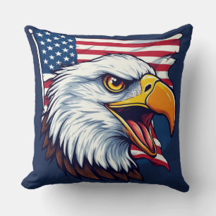 Bald Eagle American Flag – Patriotic Gift Cushion