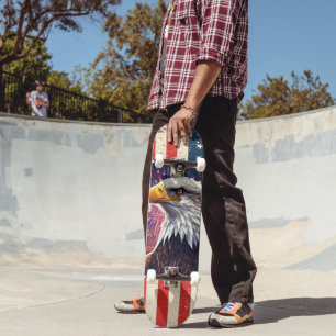 Bald Eagle American Flag Patriotic Skateboard Deck