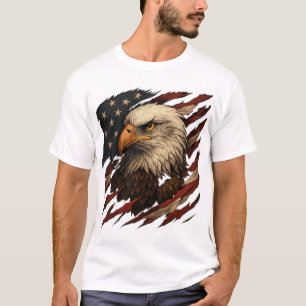 Bald Eagle American Flag T-Shirt – Patriotic USA 