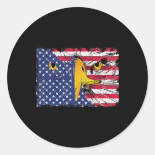 Bald Eagle American Flag USA 4th Of July Classic Round Sticker