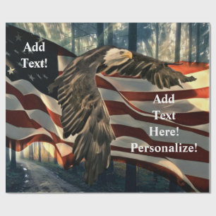 Bald Eagle American Flag Wrapping Paper