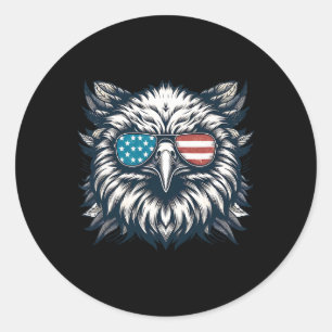 Bald Eagle American Usa 4th Of July Patriotic Funn Classic Round Sticker