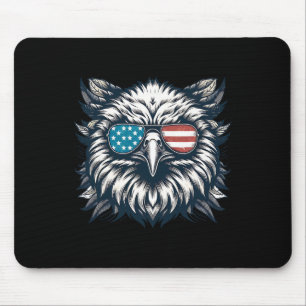 Bald Eagle American Usa 4th Of July Patriotic Funn Mouse Pad