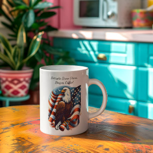 Bald Eagle and American Flag Large Coffee Mug