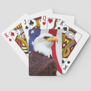 Bald Eagle and American Flag Playing Cards