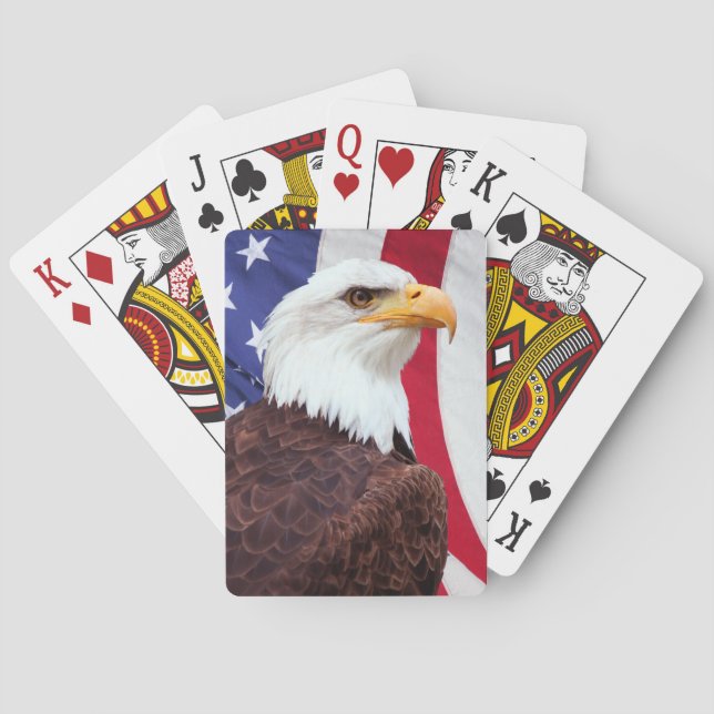 Bald Eagle and American Flag Playing Cards (Back)
