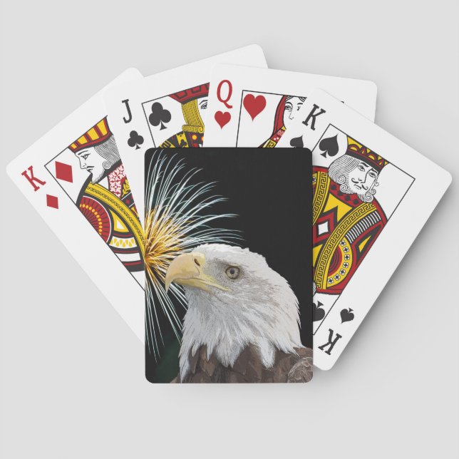 Bald Eagle and Fireworks Playing Cards (Back)