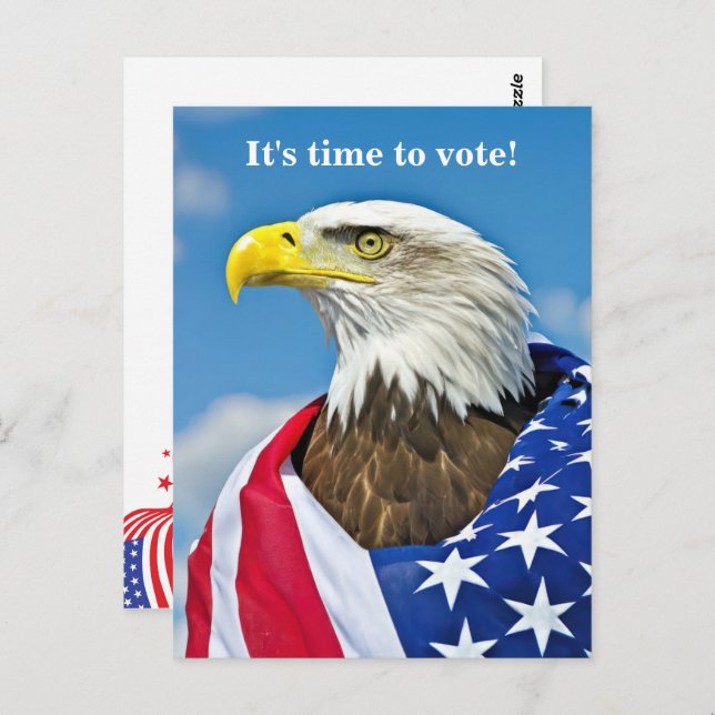 Bald Eagle And Flag For Voting  Postcard (Front/Back)