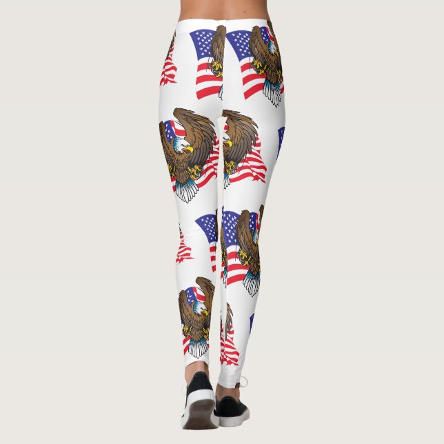 Bald Eagle and Flag Leggings (Back)