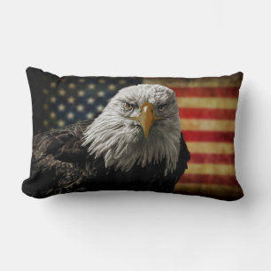 Bald Eagle and Flag Lumbar Cushion