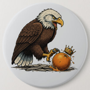 Bald Eagle and Orange 6 Cm Round Badge