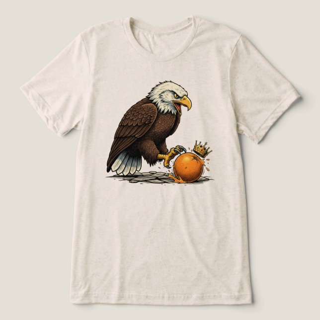 Bald Eagle and Orange  Tri-Blend Shirt (Design Front)