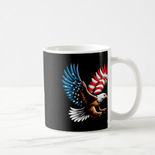Bald Eagle And Patriotic American Flag 4th Of July Coffee Mug