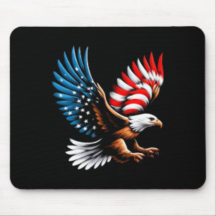 Bald Eagle And Patriotic American Flag 4th Of July Mouse Pad