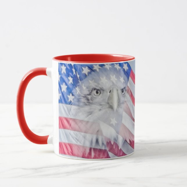Bald Eagle and the American Flag Mug (Left)