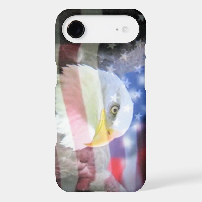 bald eagle and U.S.A. flag Case-Mate iPhone Case (Back)