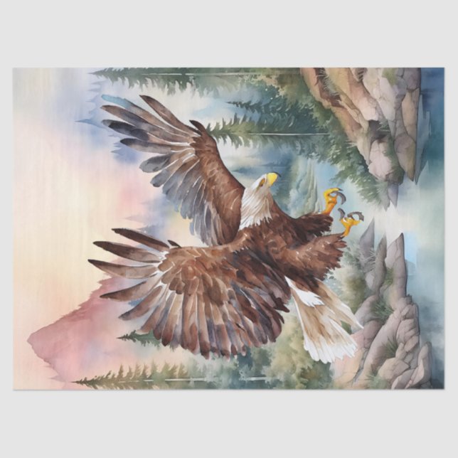 Bald Eagle Artwork Decoupage Tissue Paper (Front)