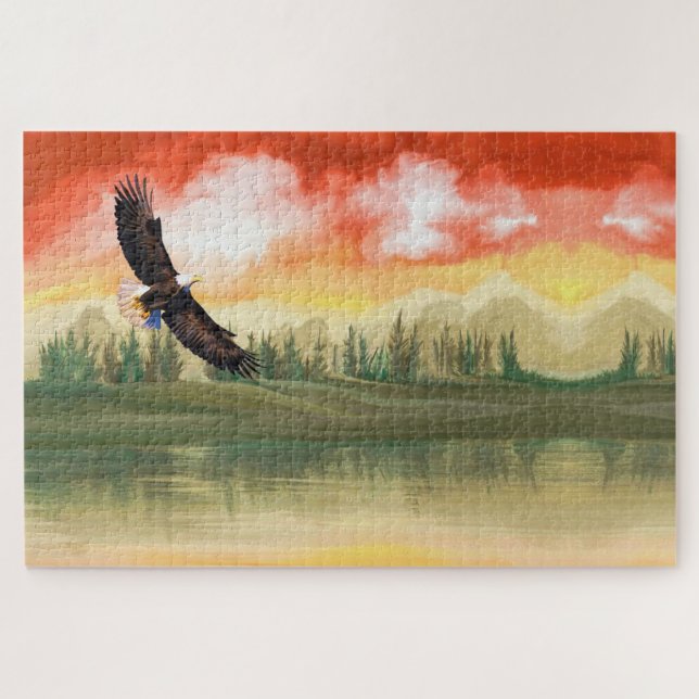 Bald Eagle at Sunset Jigsaw Puzzle (Horizontal)