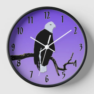 Bald Eagle at Sunset - Original Wildlife Art Clock