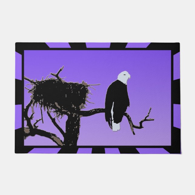Bald Eagle at Sunset  - Original Wildlife Art Doormat (Front)