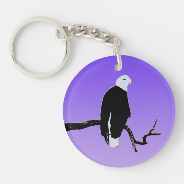 Bald Eagle at Sunset  - Original Wildlife Art Key Ring (Front)