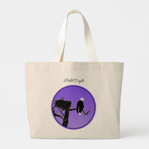 Bald Eagle at Sunset - Original Wildlife Art Large Tote Bag