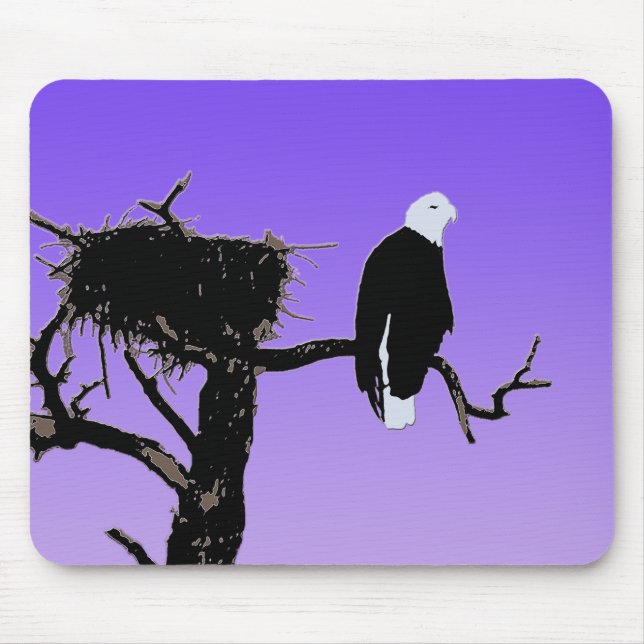 Bald Eagle at Sunset  - Original Wildlife Art Mouse Pad (Front)