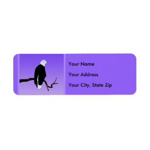 Bald Eagle at Sunset  - Original Wildlife Art Return Address Label