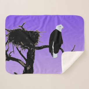 Bald Eagle at Sunset  - Original Wildlife Art Sherpa Blanket