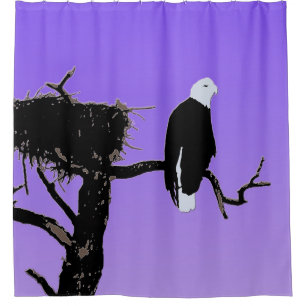 Bald Eagle at Sunset  - Original Wildlife Art Shower Curtain
