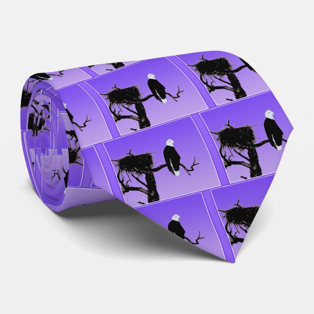 Bald Eagle at Sunset  - Original Wildlife Art Tie (Rolled)