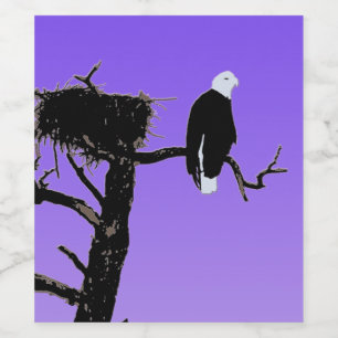 Bald Eagle at Sunset - Original Wildlife Art Wine Label