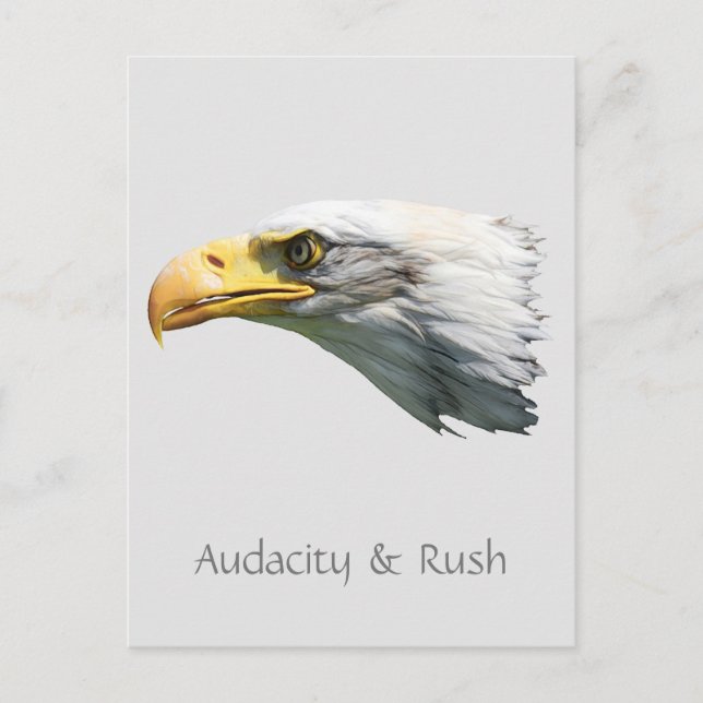 Bald Eagle Audacity & Rush customisable Postcard (Front)
