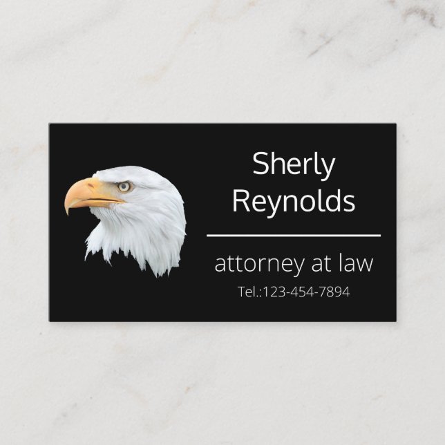 Bald Eagle awesome customisable Business Card (Front)