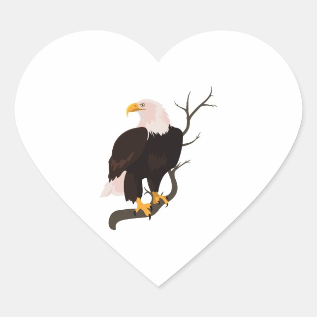 Bald Eagle Bird Falcon Hawk Buzzard Raptor Nature Heart Sticker (Front)