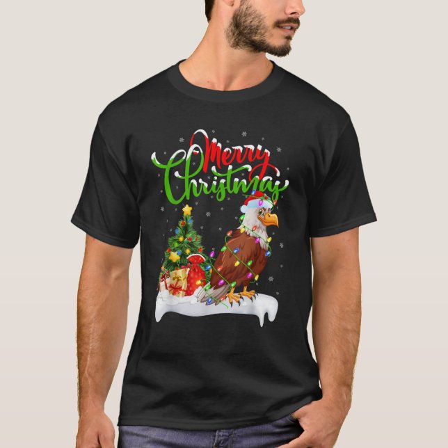 Bald Eagle Bird Lover Xmas Lighting Bald Eagle Chr T-Shirt (Front)