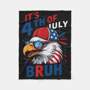Bald Eagle Bruh 4th Of July Toddler Boys Independe Fleece Blanket
