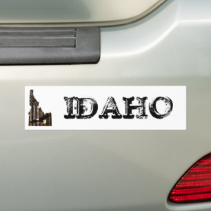 BALD EAGLE BURNT WOOD - IDAHO PATRIOT BLK BUMPER STICKER